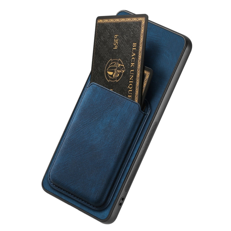 For Huawei Pura 70 Retro Leather Card Bag Magnetic Phone Case(Blue)