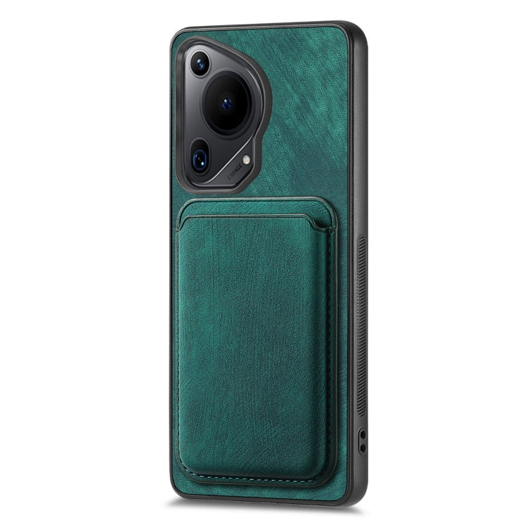 For Huawei Pura 70 Retro Leather Card Bag Magnetic Phone Case(Green)