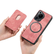 For Huawei Pura 70 Retro Leather Card Bag Magnetic Phone Case(Pink)