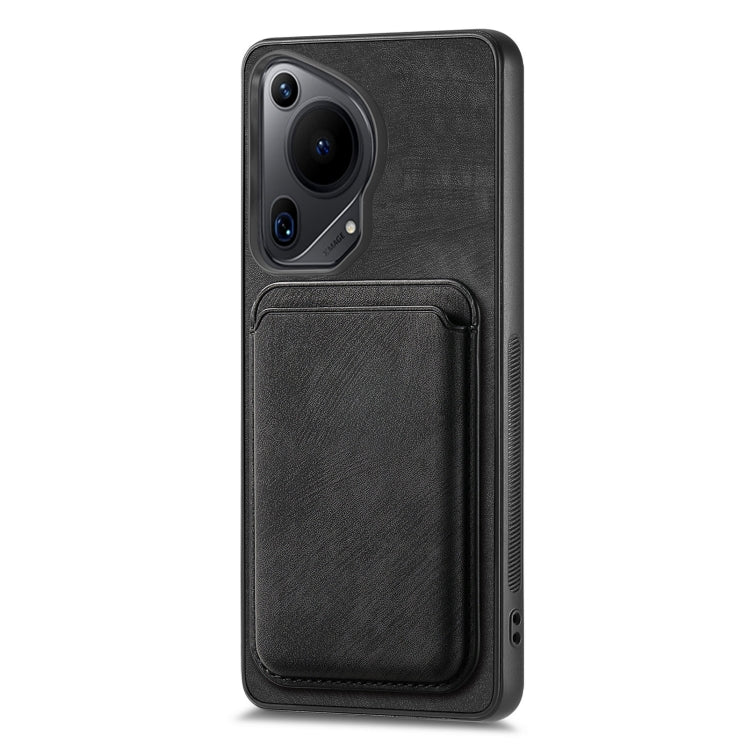 For Huawei Pura 70 Retro Leather Card Bag Magnetic Phone Case(Black)