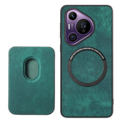 For Huawei Pura 70 Pro Retro Leather Card Bag Magnetic Phone Case(Green)