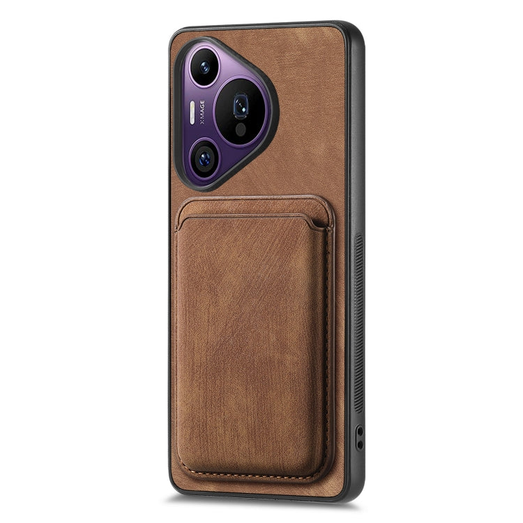 For Huawei Pura 70 Pro+ Retro Leather Card Bag Magnetic Phone Case(Brown)
