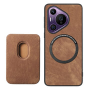 For Huawei Pura 70 Pro+ Retro Leather Card Bag Magnetic Phone Case(Brown)