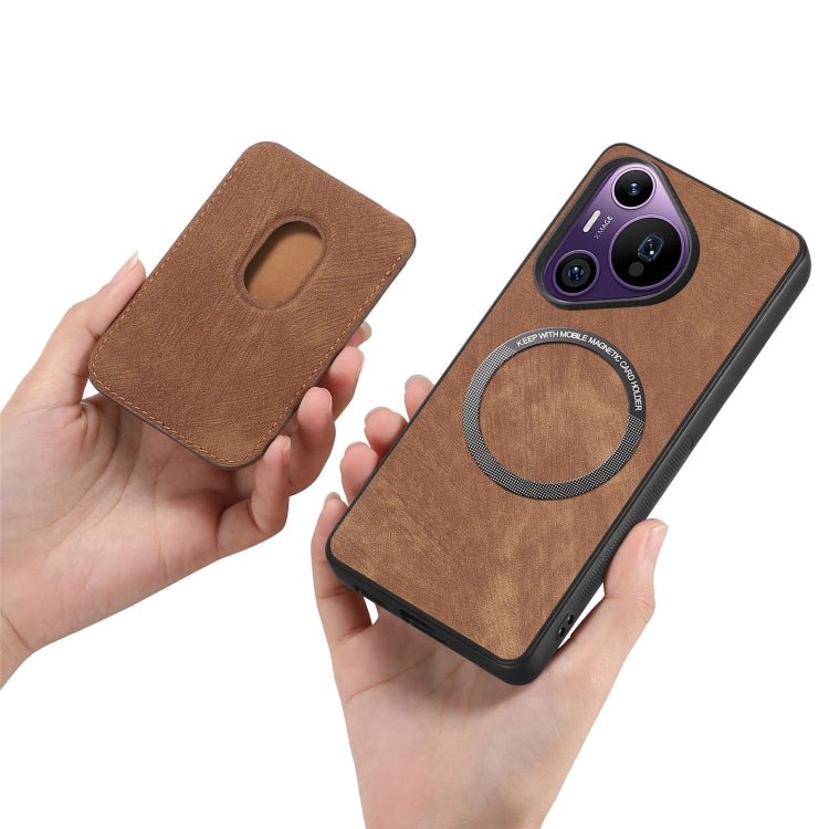 For Huawei Pura 70 Pro+ Retro Leather Card Bag Magnetic Phone Case(Brown)