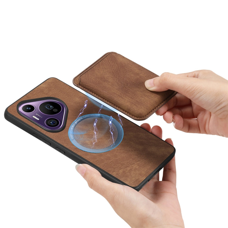 For Huawei Pura 70 Pro+ Retro Leather Card Bag Magnetic Phone Case(Brown)
