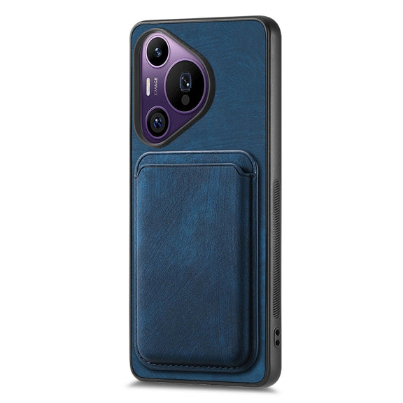 For Huawei Pura 70 Pro+ Retro Leather Card Bag Magnetic Phone Case(Blue)