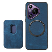 For Huawei Pura 70 Pro+ Retro Leather Card Bag Magnetic Phone Case(Blue)