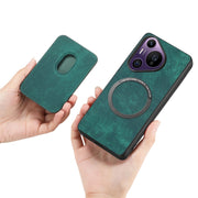For Huawei Pura 70 Pro+ Retro Leather Card Bag Magnetic Phone Case(Green)