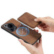 For Huawei Pura 70 Ultra Retro Leather Card Bag Magnetic Phone Case(Brown)