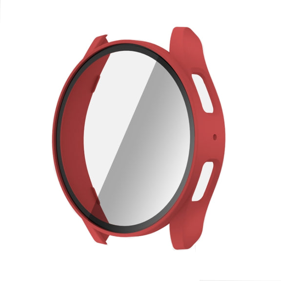 For Samsun Galaxy Watch 7 44mm PC + Tempered Film Integrated Watch Protective Case(Red)
