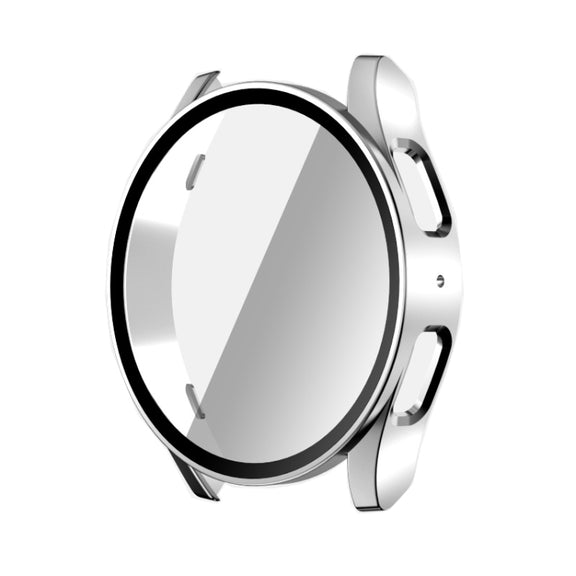 For Samsun Galaxy Watch 7 44mm PC + Tempered Film Integrated Watch Protective Case(Sliver)