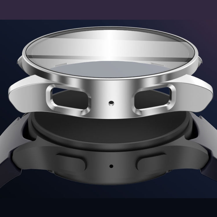 For Samsun Galaxy Watch 7 44mm PC + Tempered Film Integrated Watch Protective Case(Rose Gold)