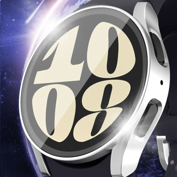 For Samsun Galaxy Watch 7 44mm PC + Tempered Film Integrated Watch Protective Case(Sliver)