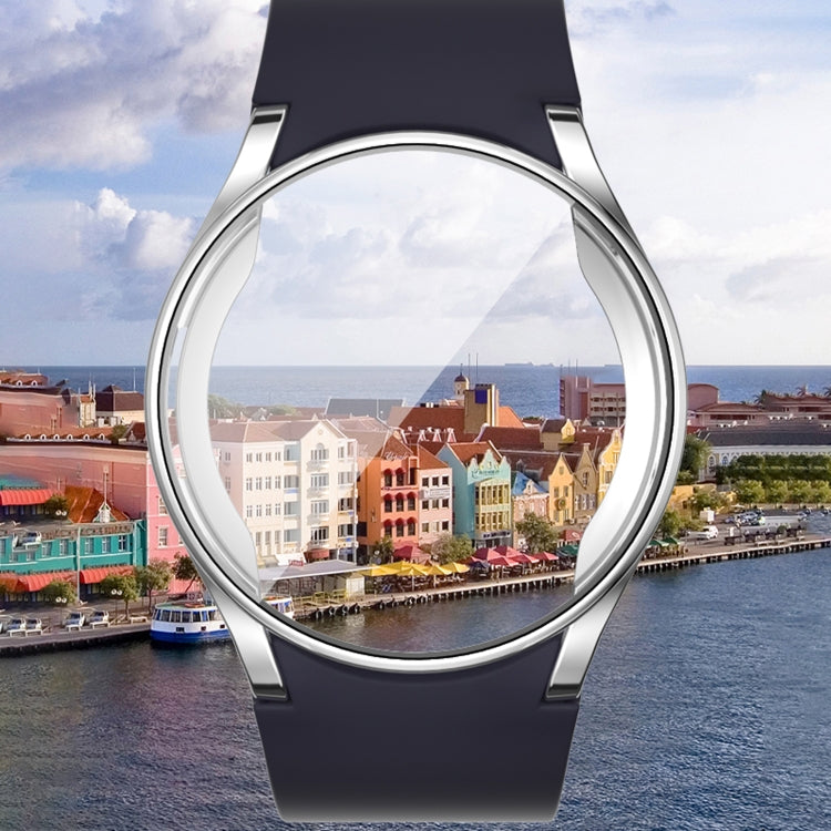 For Samsun Galaxy Watch 7 44mm Full Coverage TPU Electroplated Watch Protective Case(Cyan)