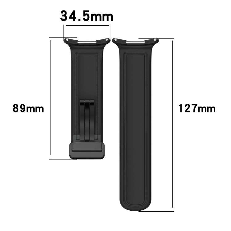 For Samsung Galaxy Watch Ultra 47mm Magnetic Folding Buckle Silicone Leather Watch Band(Light Brown)