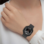 For Samsung Galaxy Watch Ultra 47mm Magnetic Folding Buckle Silicone Leather Watch Band(Black)