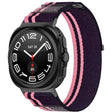 For Samsung Galaxy Watch Ultra 47mm Hook and Loop Fastener Loop Nylon Watch Band(Pink+Purple) - Watch Bands by PMC TechLife | Online Shopping South Africa | PMC TechLife | Buy Now Pay Later Mobicred