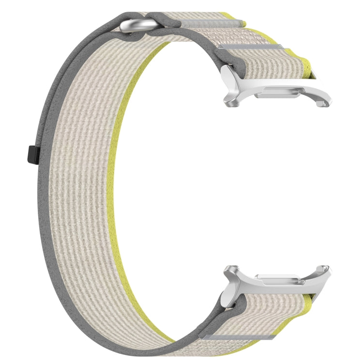 For Samsung Galaxy Watch Ultra 47mm Hook and Loop Fastener Loop Nylon Watch Band(Yellow+Gray)