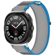 For Samsung Galaxy Watch Ultra 47mm Hook and Loop Fastener Loop Nylon Watch Band(Blue+Gray)