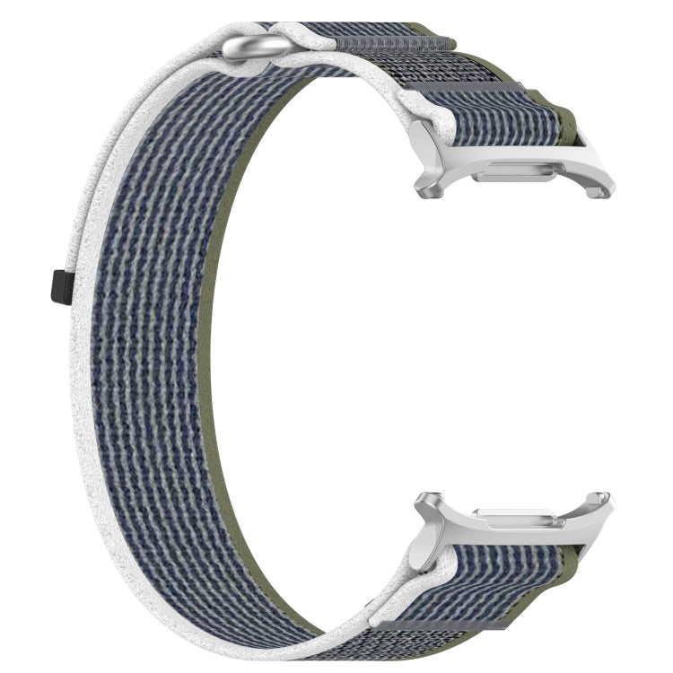 For Samsung Galaxy Watch Ultra 47mm Hook and Loop Fastener Loop Nylon Watch Band(Green+Grey)