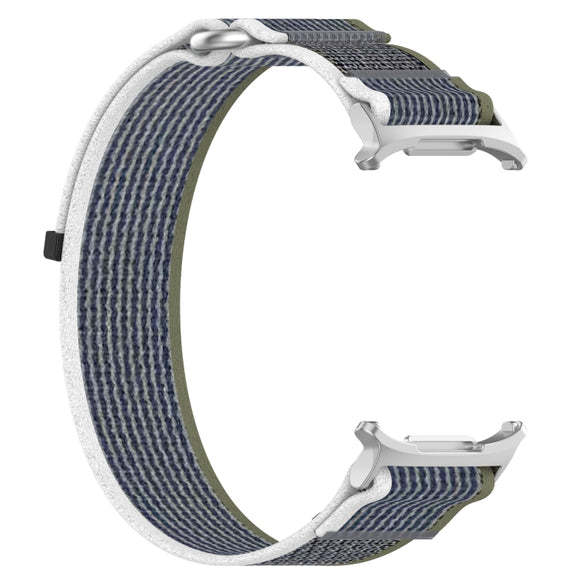 For Samsung Galaxy Watch Ultra 47mm Hook and Loop Fastener Loop Nylon Watch Band(Green+Grey)