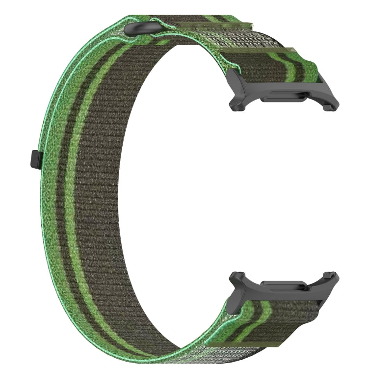 For Samsung Galaxy Watch Ultra 47mm Hook and Loop Fastener Loop Nylon Watch Band(Dark Green)