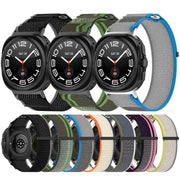For Samsung Galaxy Watch Ultra 47mm Hook and Loop Fastener Loop Nylon Watch Band(Orange+Beige)