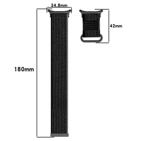 For Samsung Galaxy Watch Ultra 47mm Hook and Loop Fastener Loop Nylon Watch Band(Orange+Beige)