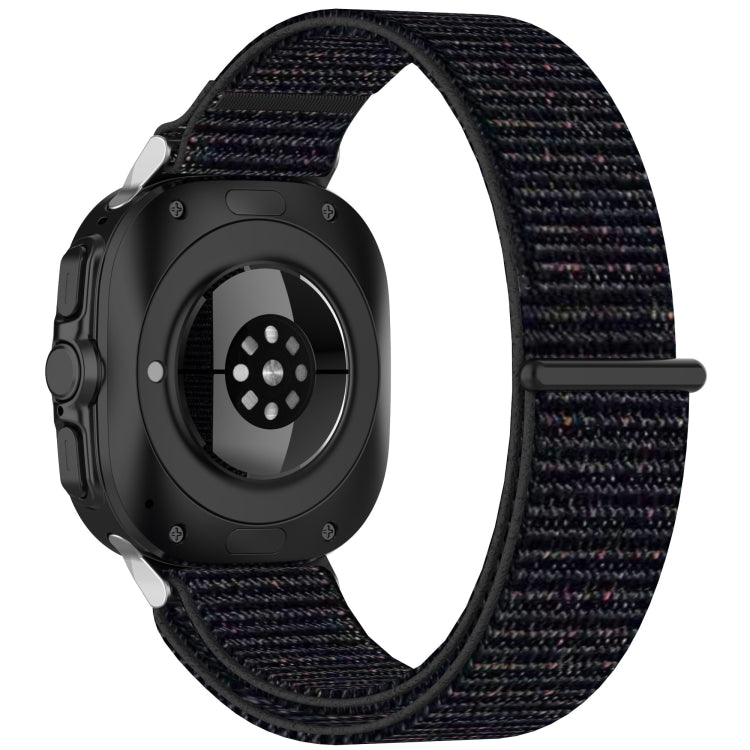 For Samsung Galaxy Watch Ultra 47mm Loop Nylon Hook and Loop Fastener Watch Band(Black)