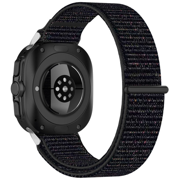 For Samsung Galaxy Watch Ultra 47mm Loop Nylon Hook and Loop Fastener Watch Band(Black)