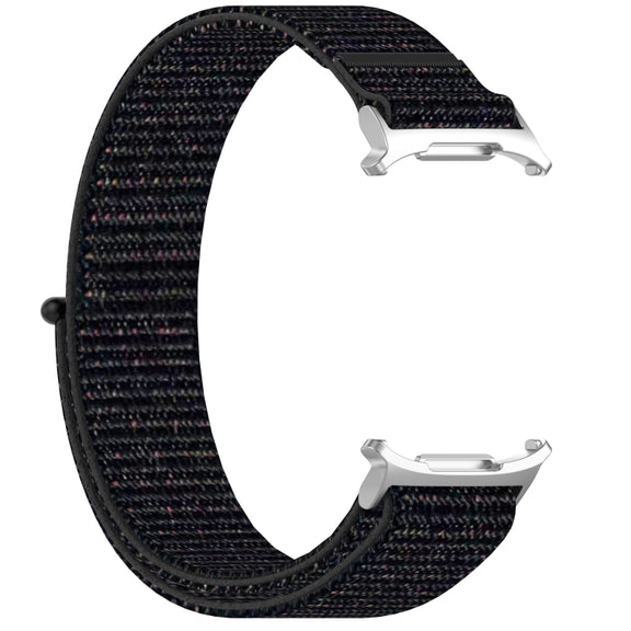 For Samsung Galaxy Watch Ultra 47mm Loop Nylon Hook and Loop Fastener Watch Band(Black)