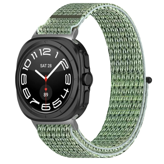 For Samsung Galaxy Watch Ultra 47mm Loop Nylon Hook and Loop Fastener Watch Band(Blue Ocean)
