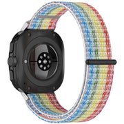 For Samsung Galaxy Watch Ultra 47mm Loop Nylon Hook and Loop Fastener Watch Band(Rainbow)