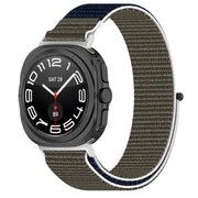 For Samsung Galaxy Watch Ultra 47mm Loop Nylon Hook and Loop Fastener Watch Band(Gray Blue)