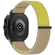 For Samsung Galaxy Watch Ultra 47mm Loop Nylon Hook and Loop Fastener Watch Band(Khaki Yellow)