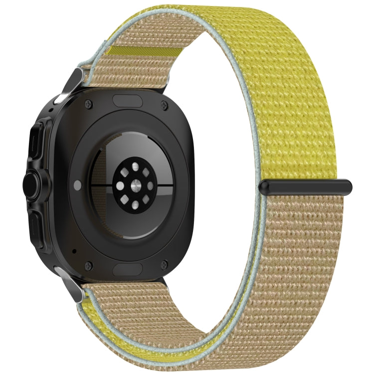 For Samsung Galaxy Watch Ultra 47mm Loop Nylon Hook and Loop Fastener Watch Band(Khaki Yellow)