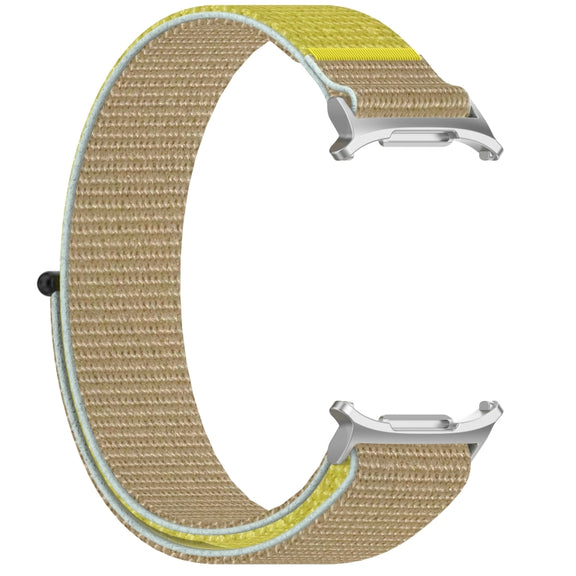 For Samsung Galaxy Watch Ultra 47mm Loop Nylon Hook and Loop Fastener Watch Band(Khaki Yellow)