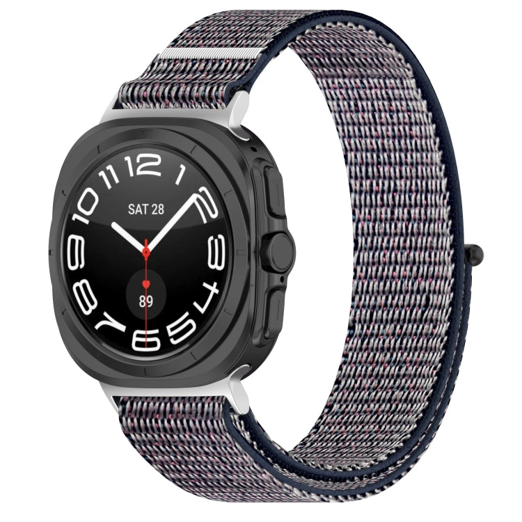 For Samsung Galaxy Watch Ultra 47mm Loop Nylon Hook and Loop Fastener Watch Band(Dark Blue)