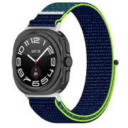 For Samsung Galaxy Watch Ultra 47mm Loop Nylon Hook and Loop Fastener Watch Band(Lime)