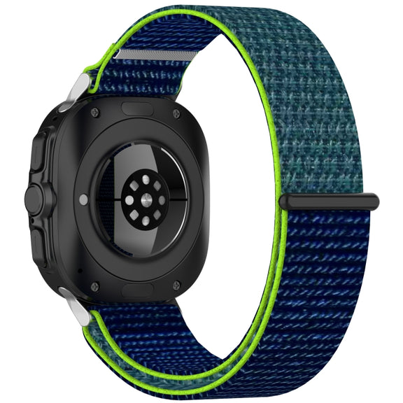 For Samsung Galaxy Watch Ultra 47mm Loop Nylon Hook and Loop Fastener Watch Band(Lime)