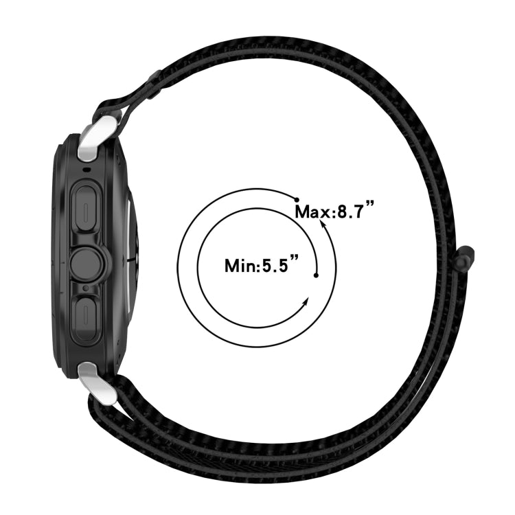 For Samsung Galaxy Watch Ultra 47mm Loop Nylon Hook and Loop Fastener Watch Band(Black)