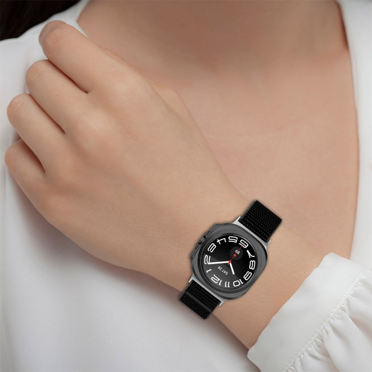 For Samsung Galaxy Watch Ultra 47mm Loop Nylon Hook and Loop Fastener Watch Band(Dark Blue)