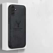 For Samsung Galaxy S25 5G Deer Head Cloth Skin All-inclusive Phone Case(Blue)