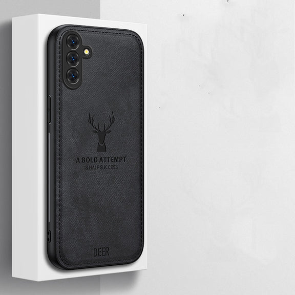 For Samsung Galaxy S25 5G Deer Head Cloth Skin All-inclusive Phone Case(Blue)
