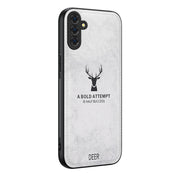 For Samsung Galaxy S25 5G Deer Head Cloth Skin All-inclusive Phone Case(White)