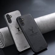 For Samsung Galaxy S25+ 5G Deer Head Cloth Skin All-inclusive Phone Case(Black)