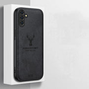 For Samsung Galaxy S25+ 5G Deer Head Cloth Skin All-inclusive Phone Case(Black)