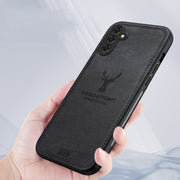 For Samsung Galaxy S25+ 5G Deer Head Cloth Skin All-inclusive Phone Case(Black)