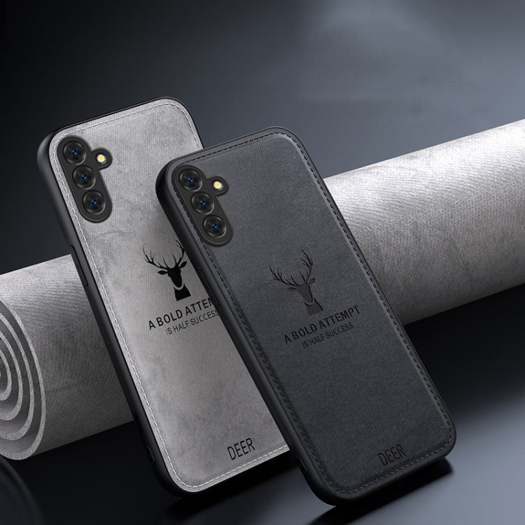 For Samsung Galaxy S25+ 5G Deer Head Cloth Skin All-inclusive Phone Case(Blue)