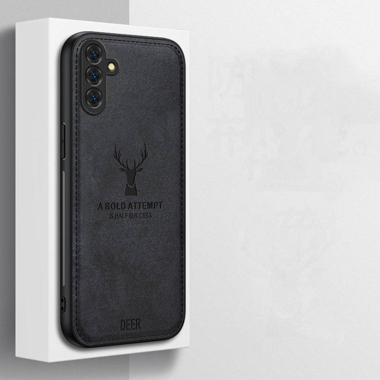 For Samsung Galaxy S25+ 5G Deer Head Cloth Skin All-inclusive Phone Case(Blue)